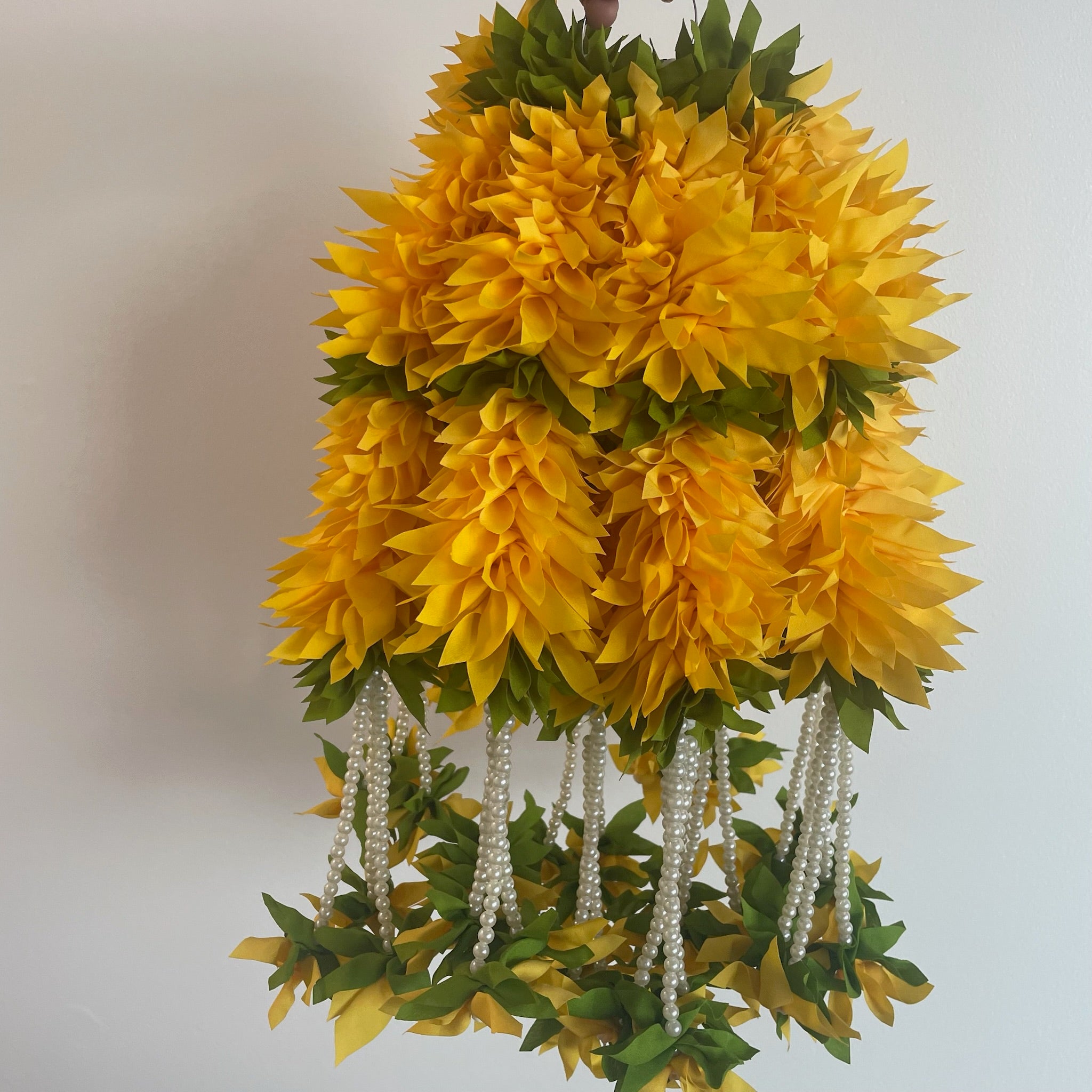 15in Small Cloth Flowers with Pearl Strings