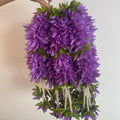 15in Small Cloth Flowers with Pearl Strings - Purple
