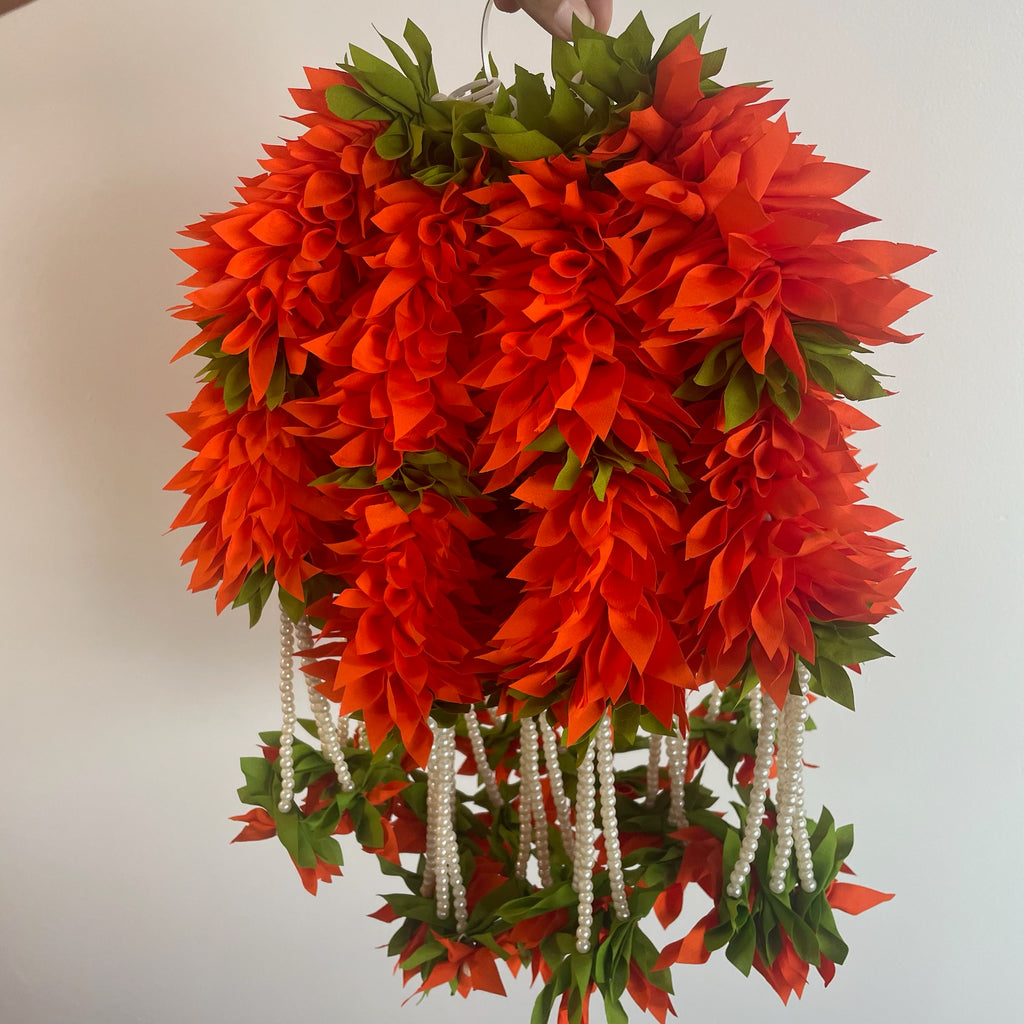 15in Small Cloth Flowers with Pearl Strings