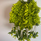 15in Small Cloth Flowers with Pearl Strings - Green