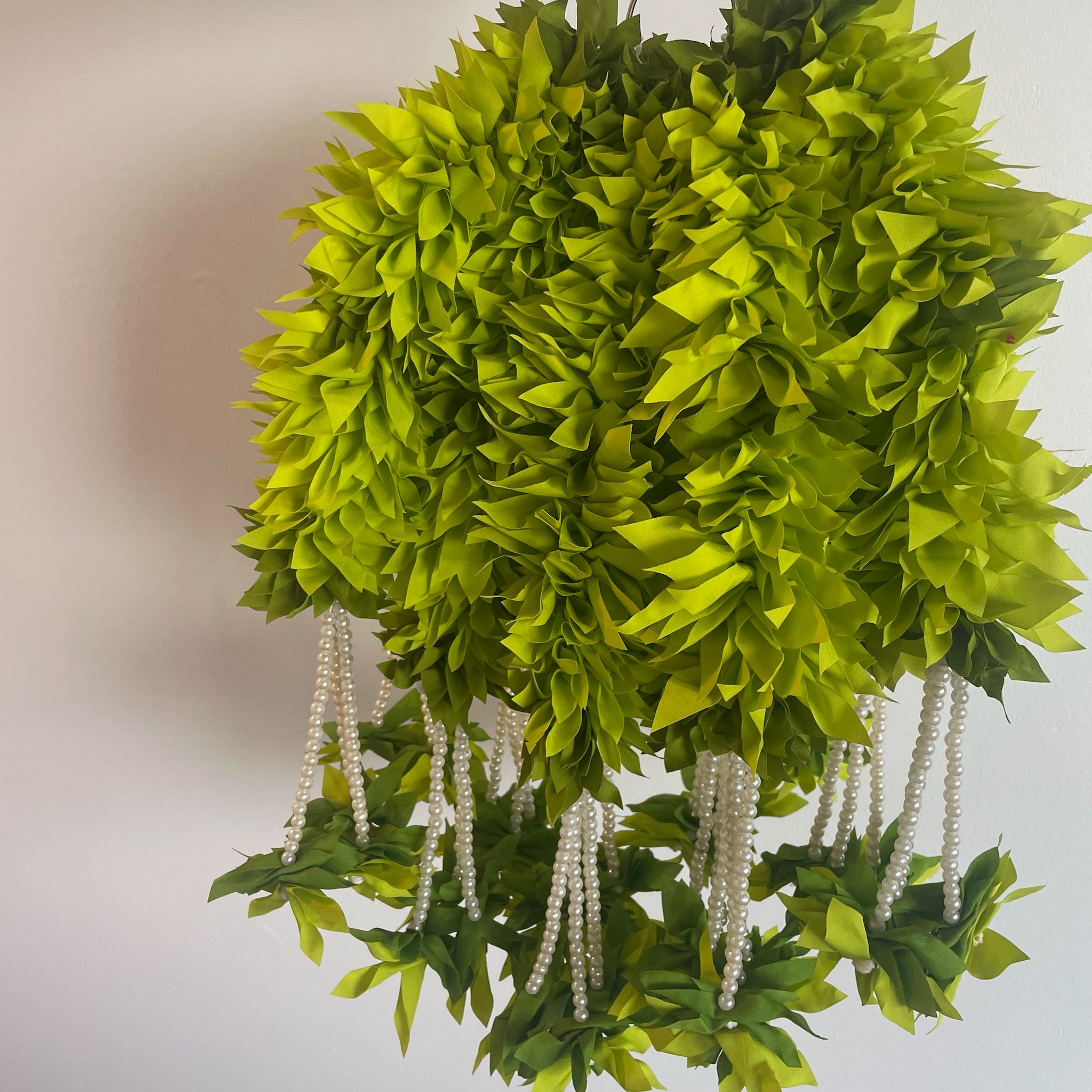 15in Small Cloth Flowers with Pearl Strings