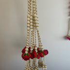 2ft 3 peony bunch with pearl strings