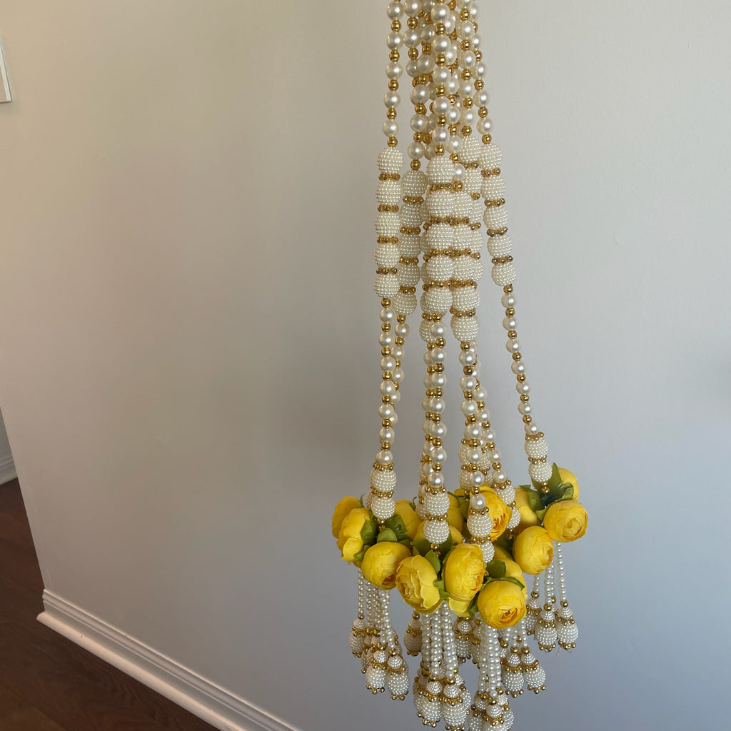 2ft 3 peony bunch with pearl strings