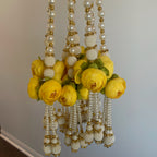 2ft 3 peony bunch with pearl strings