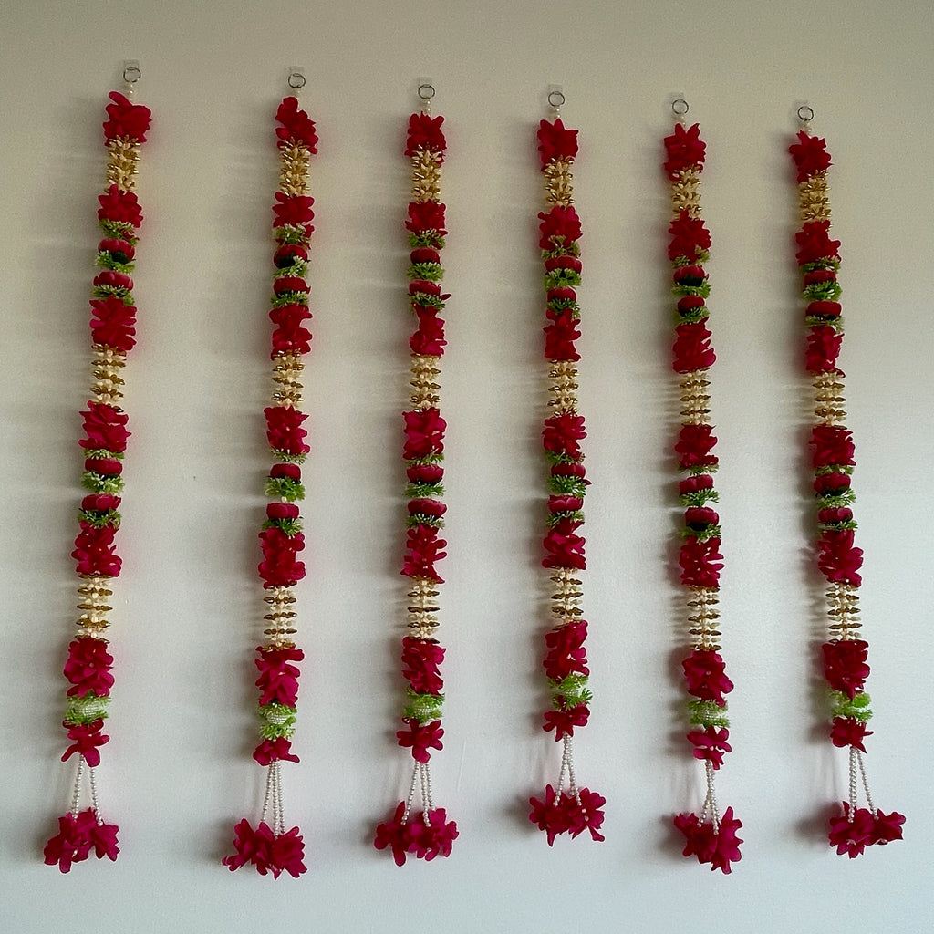 3ft Peony with white mogra floral hanging