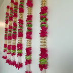 Guirlande florale de 90 cm avec pivoine et mogra blancs - Rose Rani