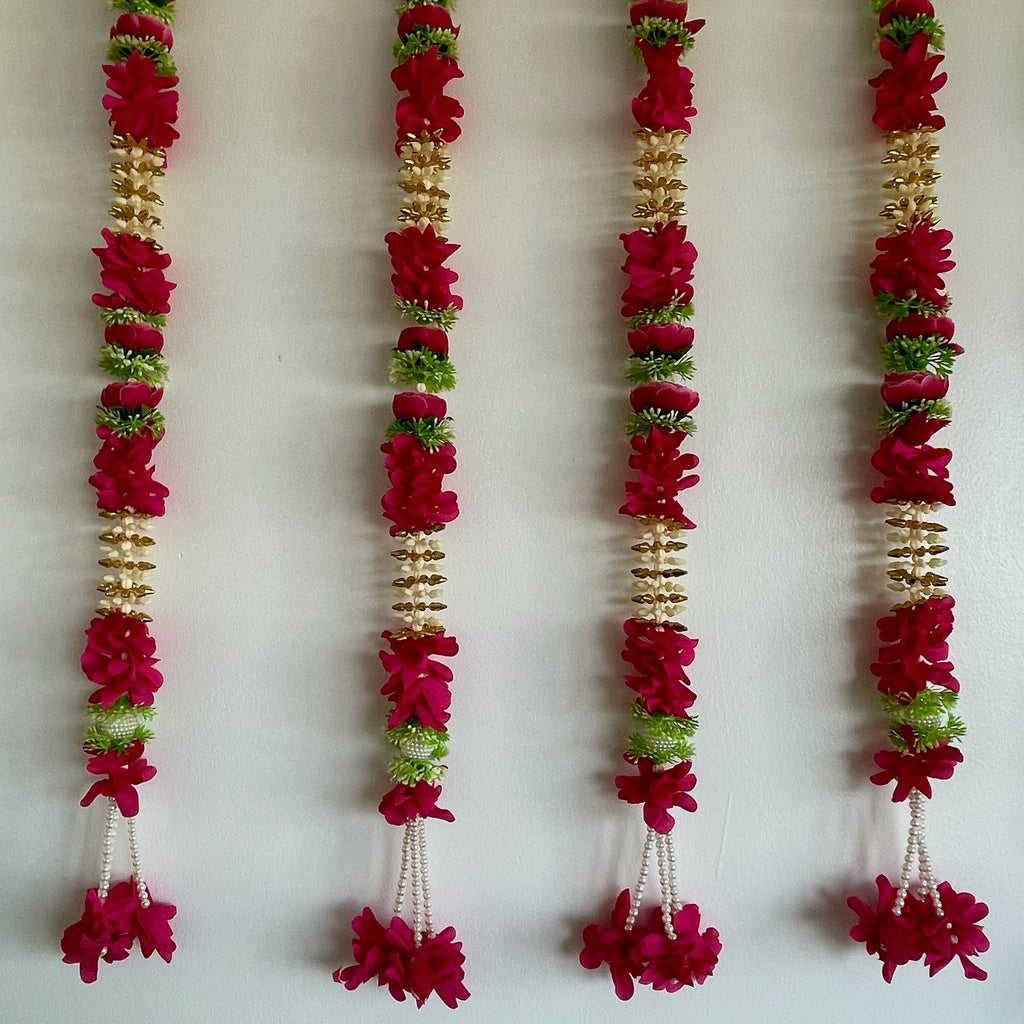 3ft Peony with white mogra floral hanging