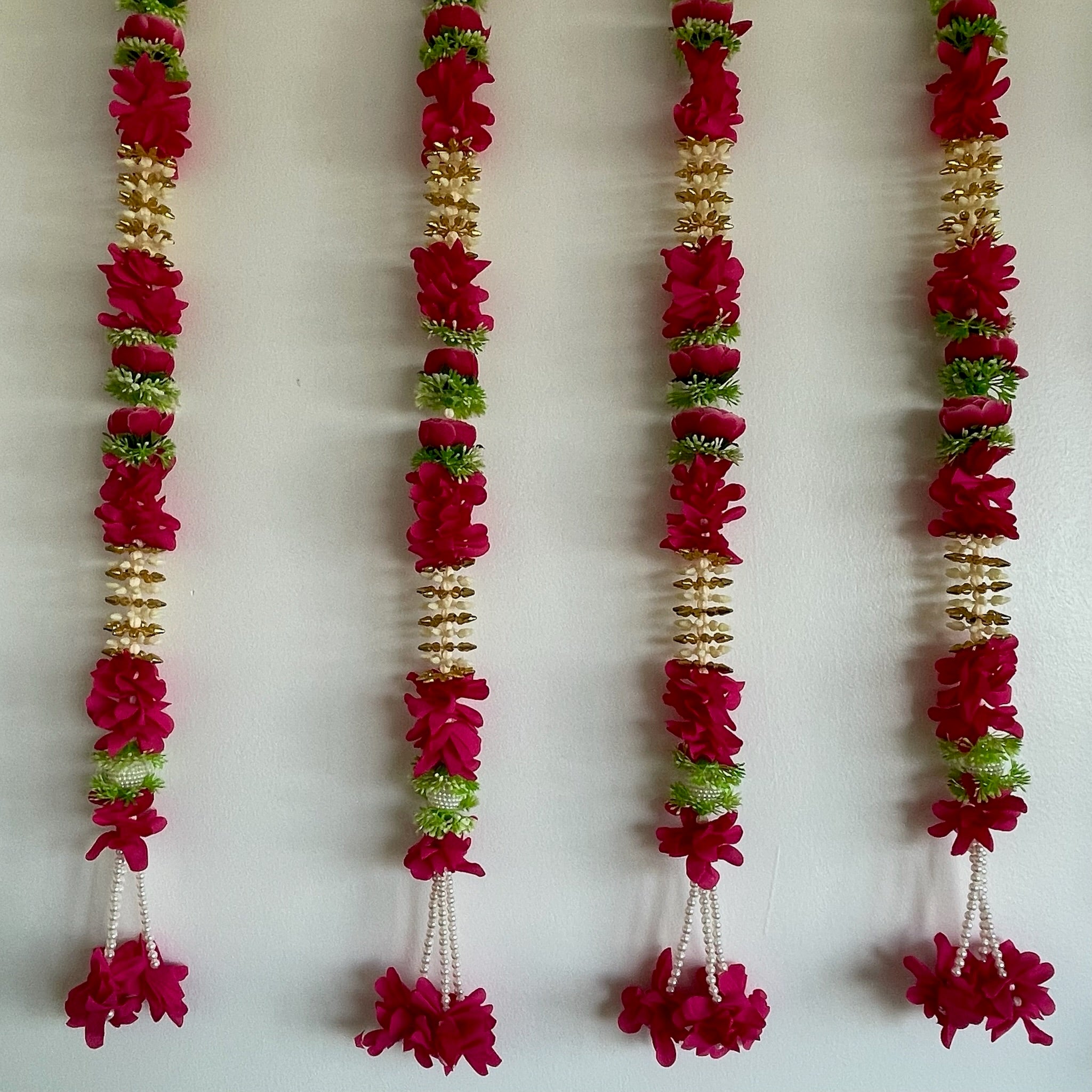 3ft Peony with white mogra floral hanging