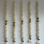 3ft White flower with Triangle Gota Bead