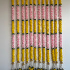 5ft yellow small marigold with light pink & white bloomed mogra