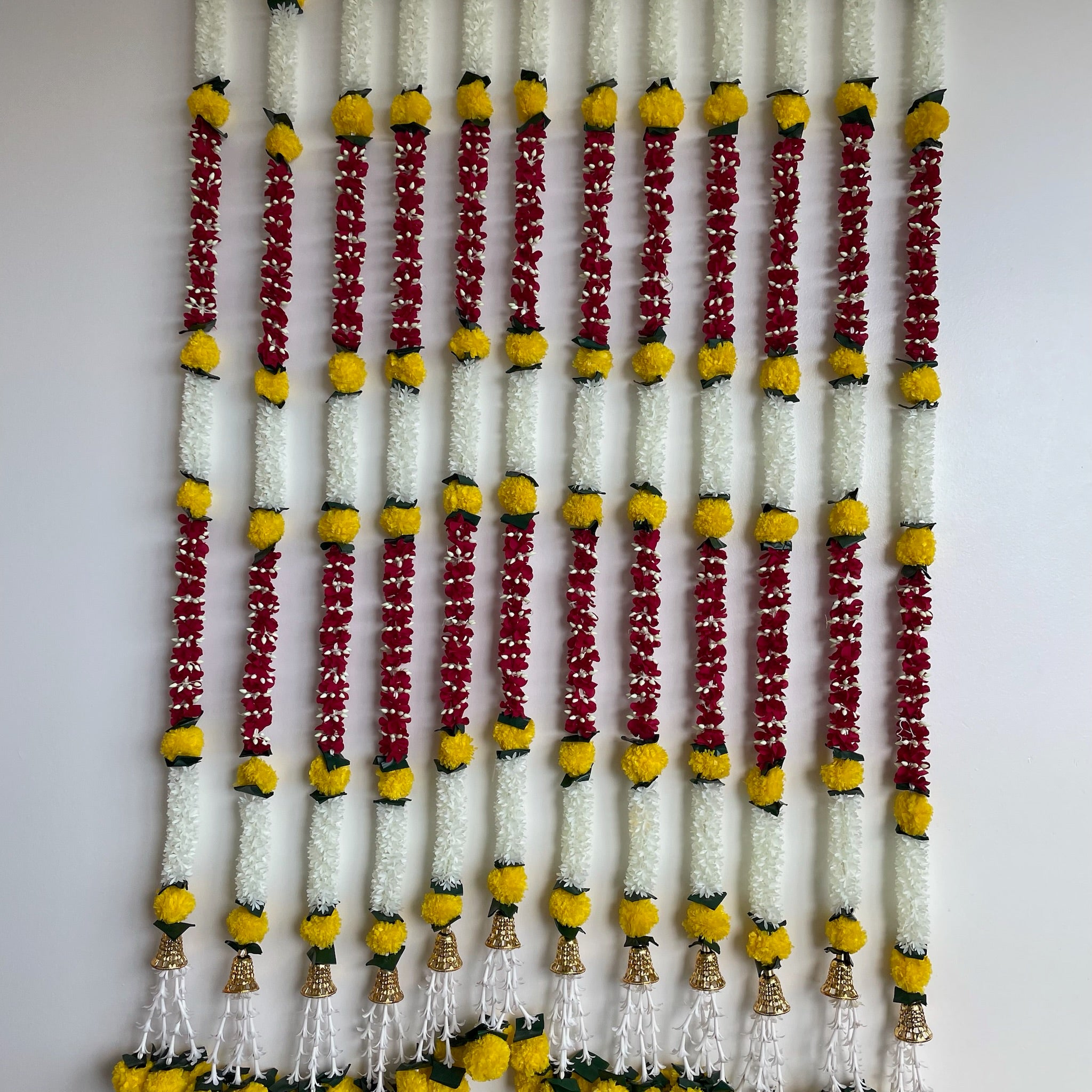 5ft yellow marigold with white+color flowers mogra buds