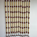 5ft beige with maroon small marigold flower string
