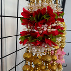 3.5ft Red mix floral string with bells