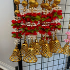 3.5ft Red mix floral string with bells