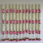 3ft white with pink flower