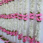 3ft white with pink flower