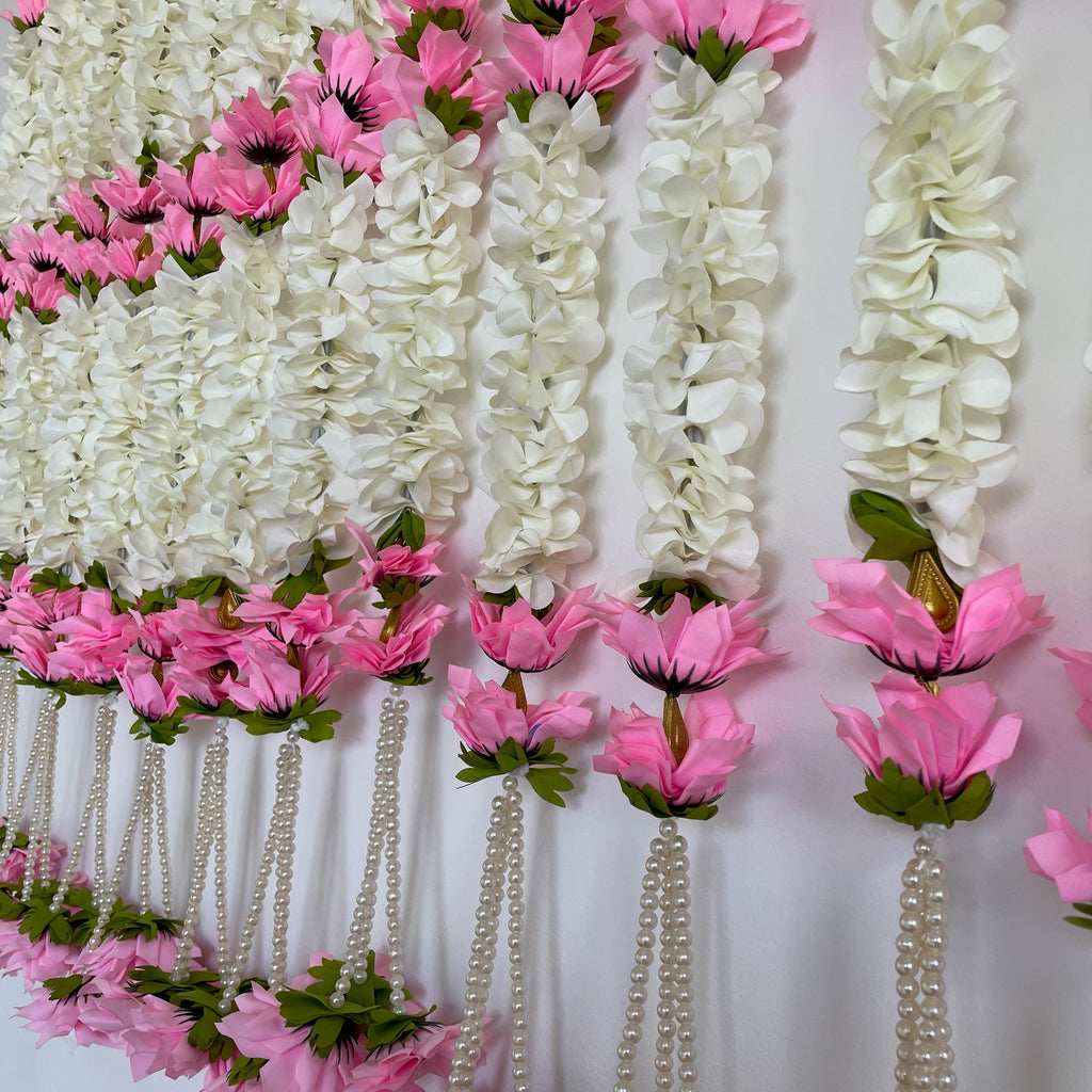 3ft white with pink flower