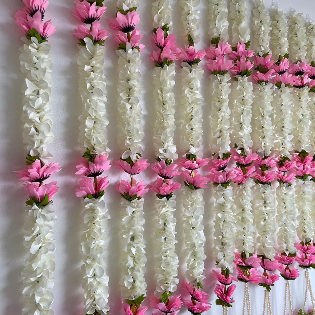 3ft white with pink flower