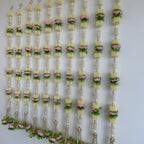 2.5 ft white pearl and mogra with light pink peony premium