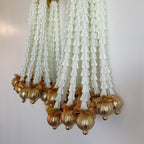 1.5 ft cloth flower and white pyramid bead hanging