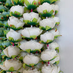 3ft Half-Half Peony+white flower hanging - White