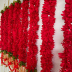 2ft red floral string with Chakri (Red)
