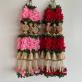 1.5ft Circular Rhinestone Garland with Triangle Bead String - Red