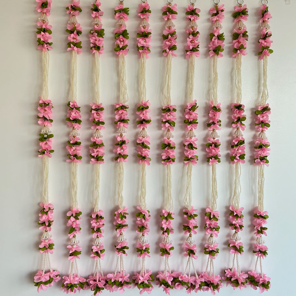 5ft pink flower with pearls crystal premium