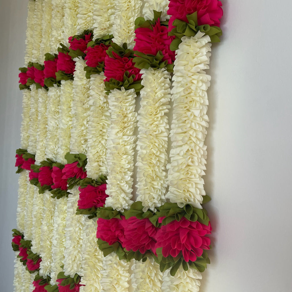 5ft white with color cloth flower long hanging