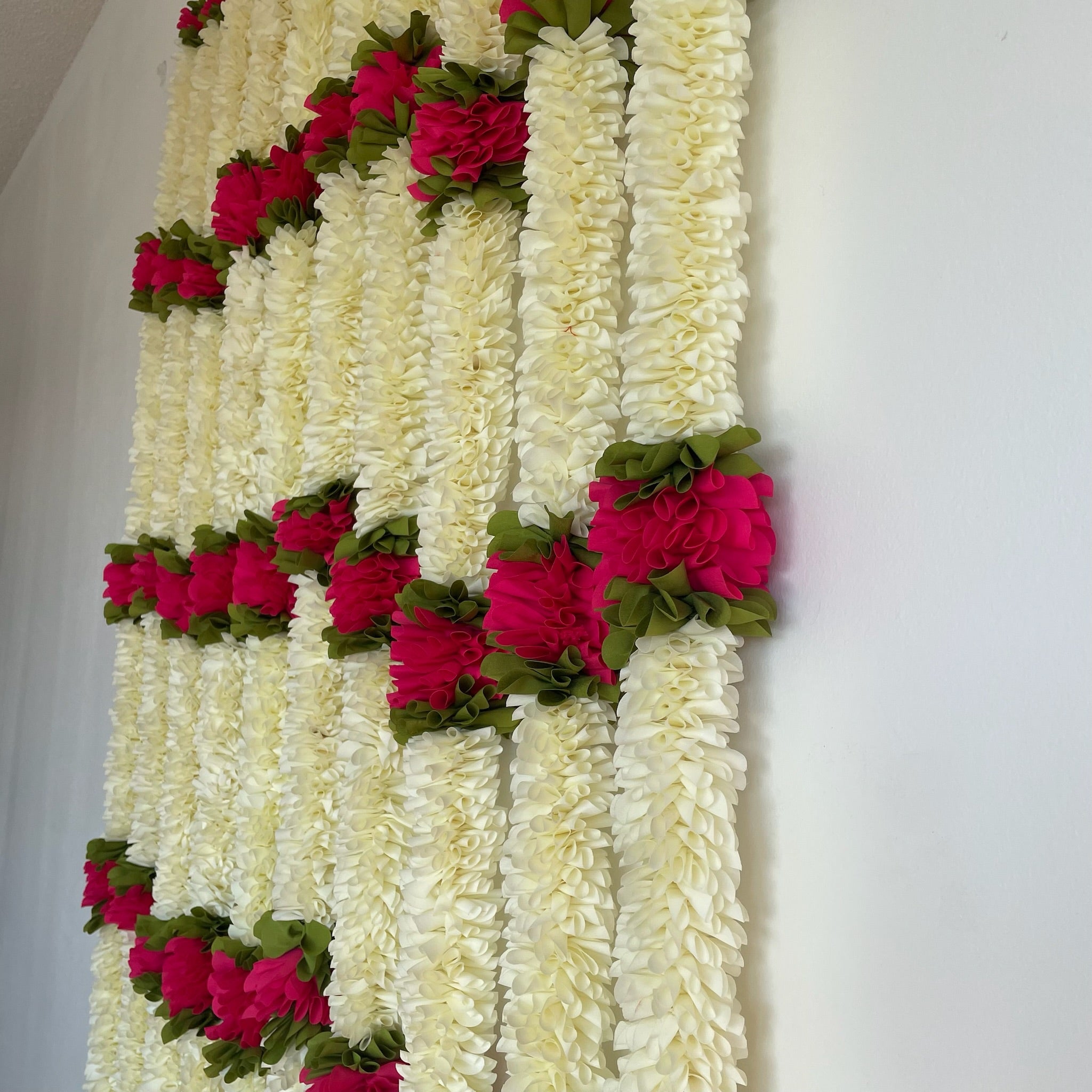 5ft white with color cloth flower long hanging