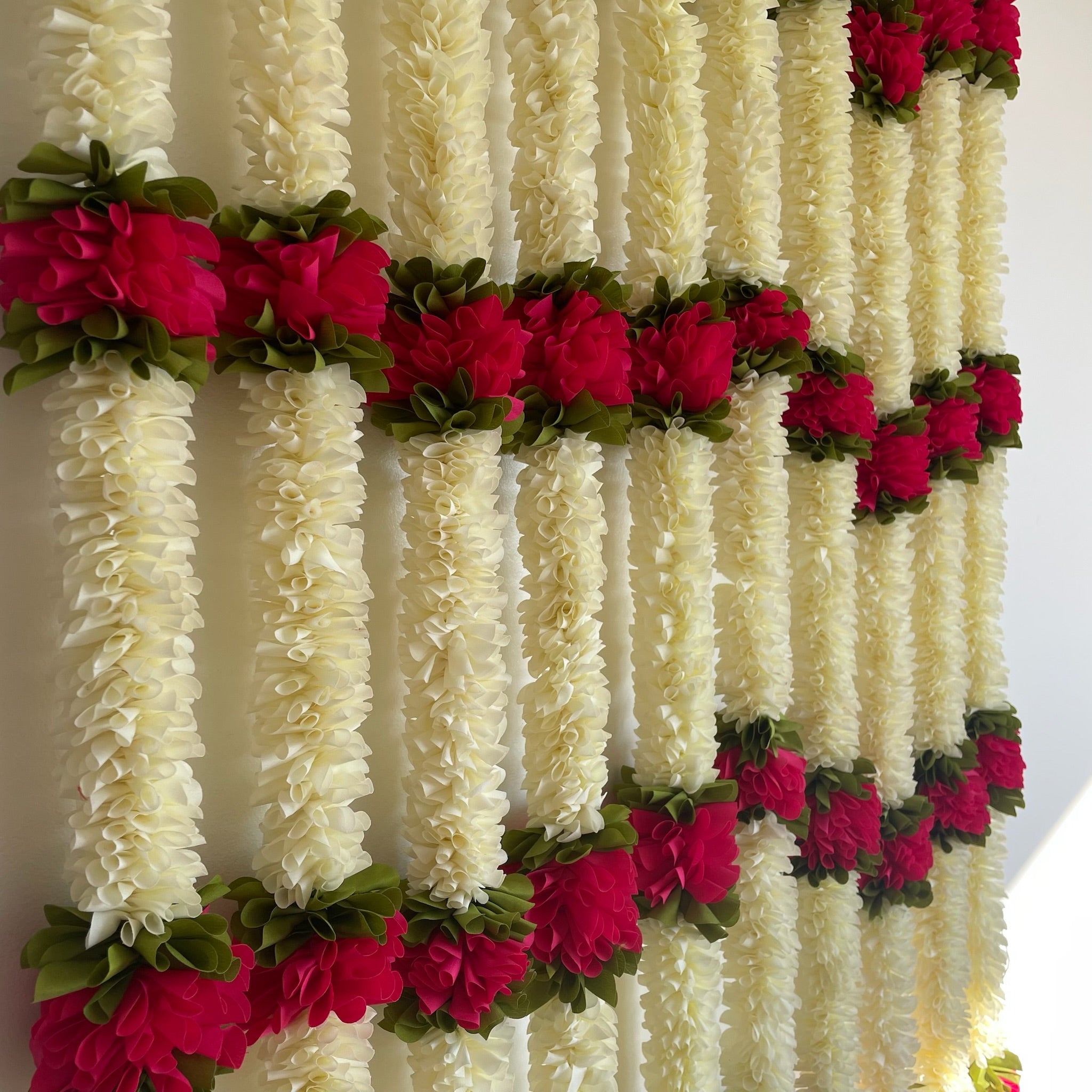 5ft white with color cloth flower long hanging