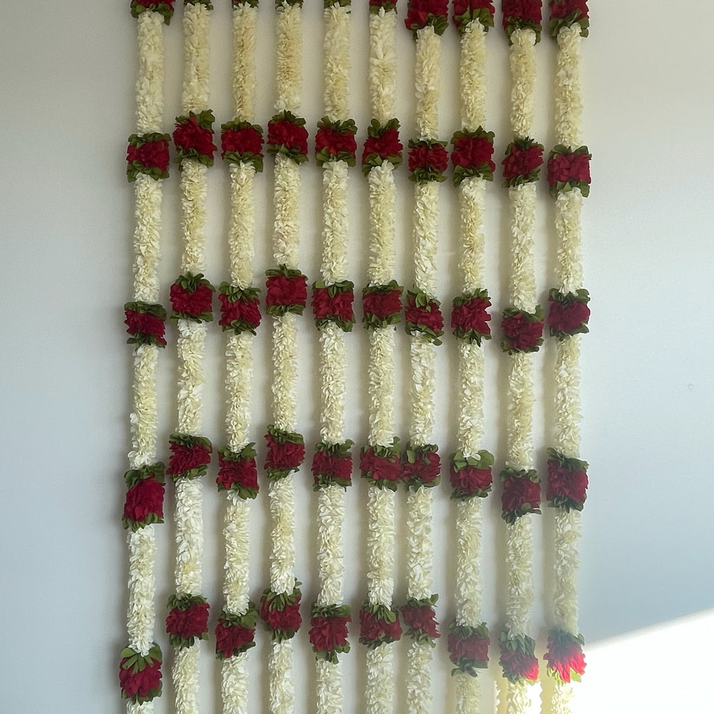 5ft white with color cloth flower long hanging