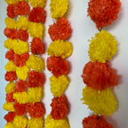 5ft large size orange+yellow marigold alternate string