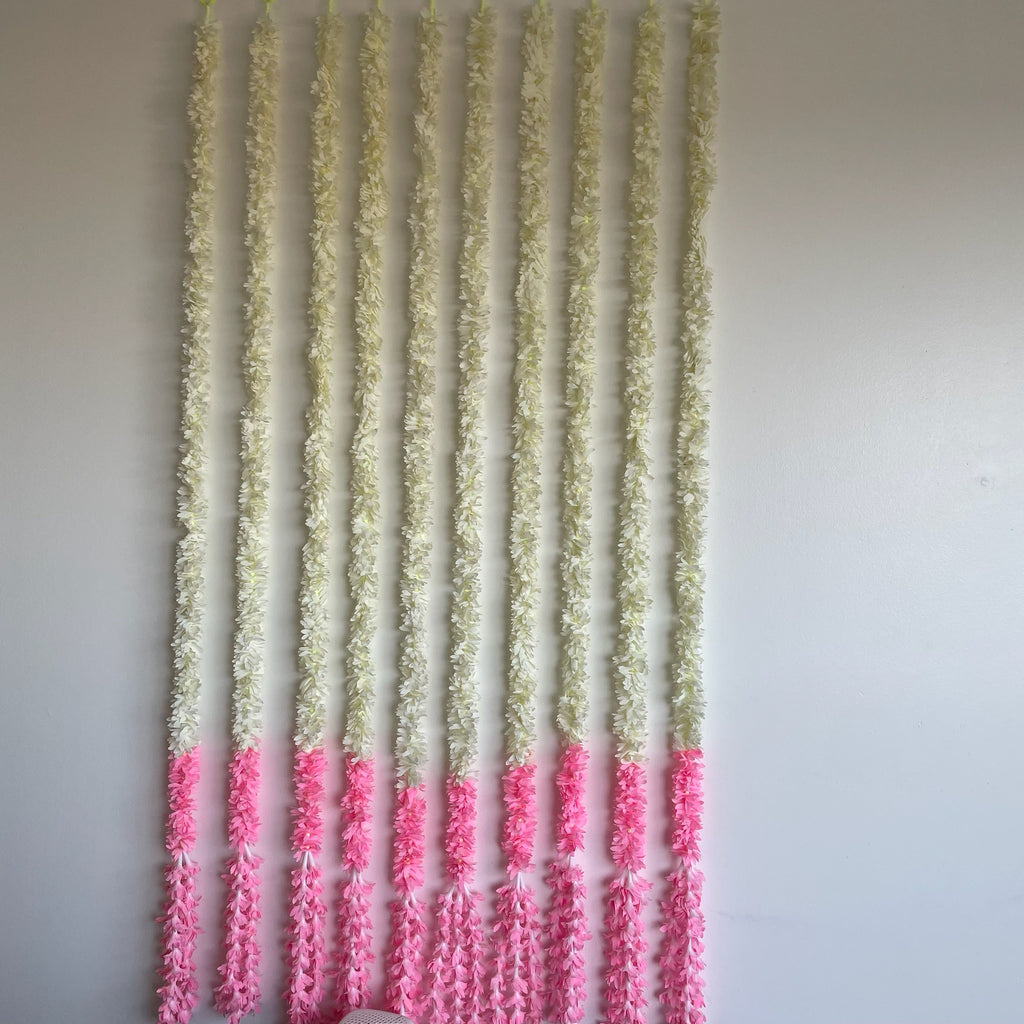 5ft white cloth flower with bottom color flowers