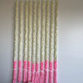 5ft white cloth flower with bottom color flowers hanging - Yellow