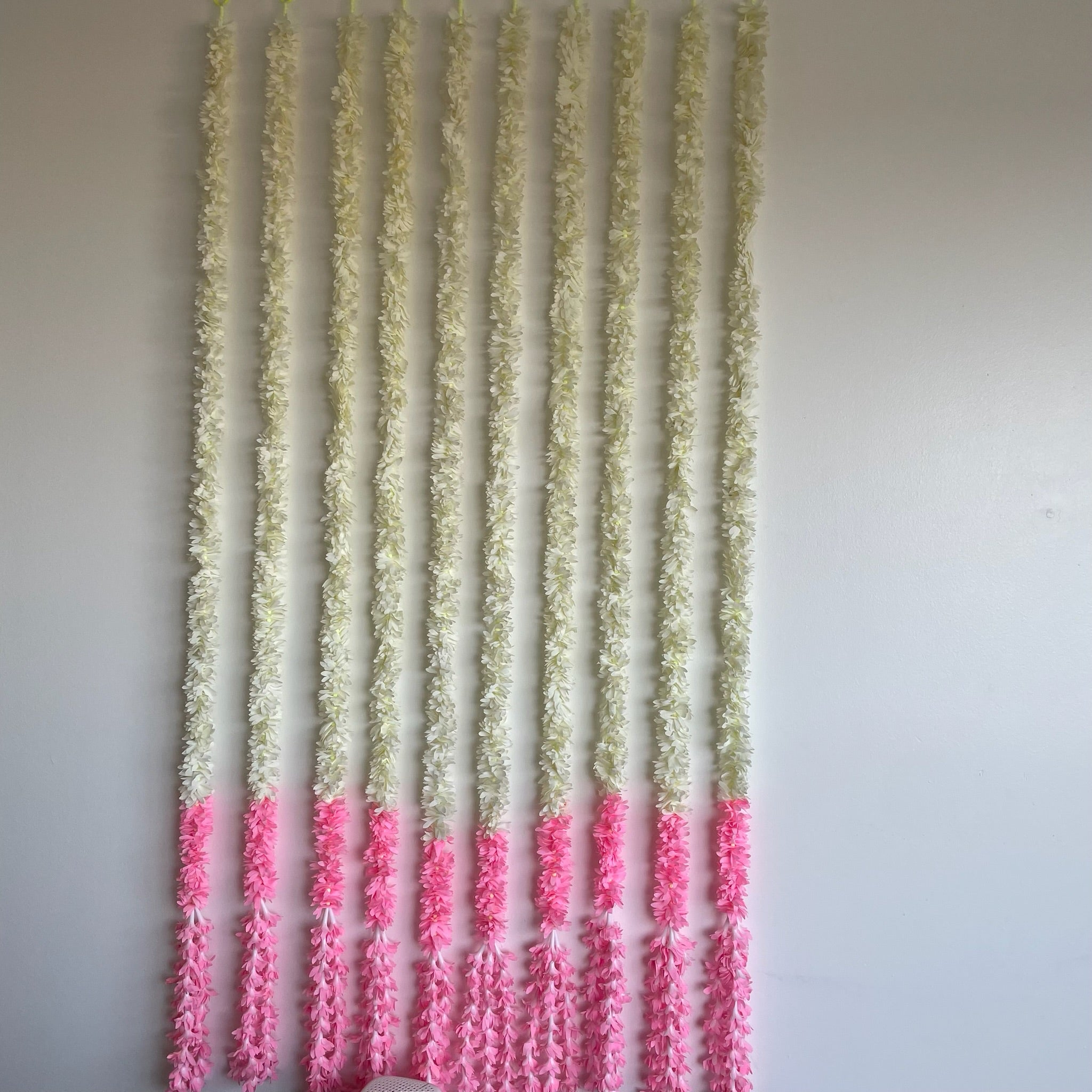 5ft white cloth flower with bottom color flowers