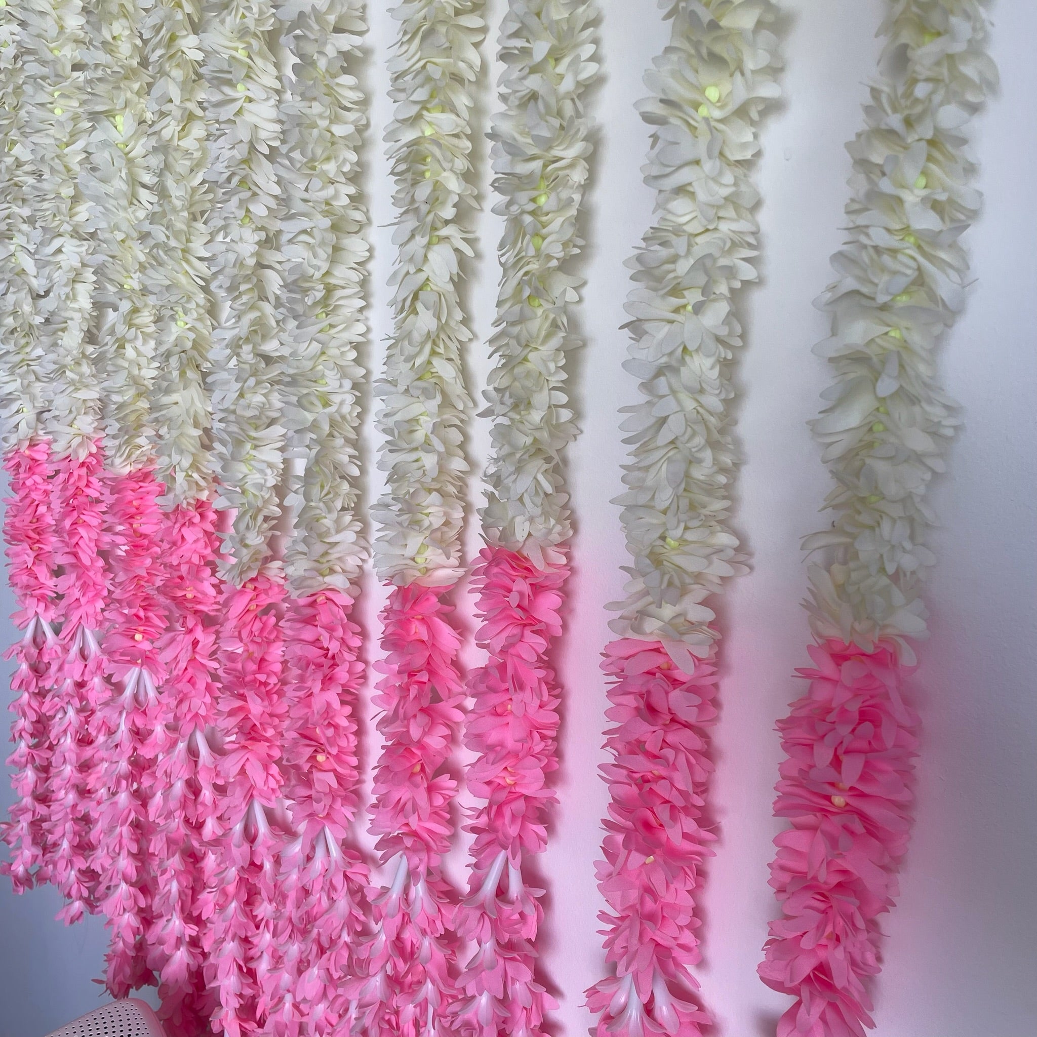 5ft white cloth flower with bottom color flowers