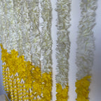 5ft white cloth flower with bottom color flowers hanging - Yellow