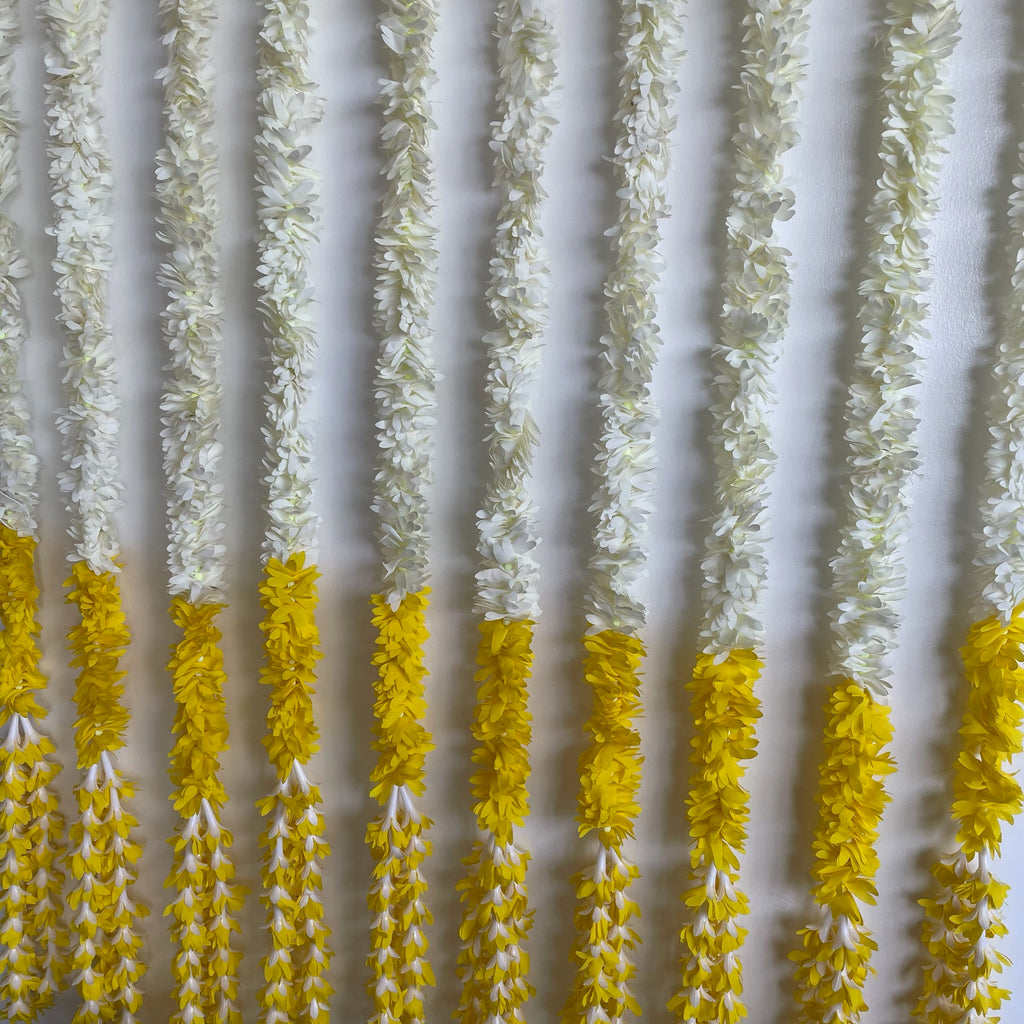 5ft white cloth flower with bottom color flowers