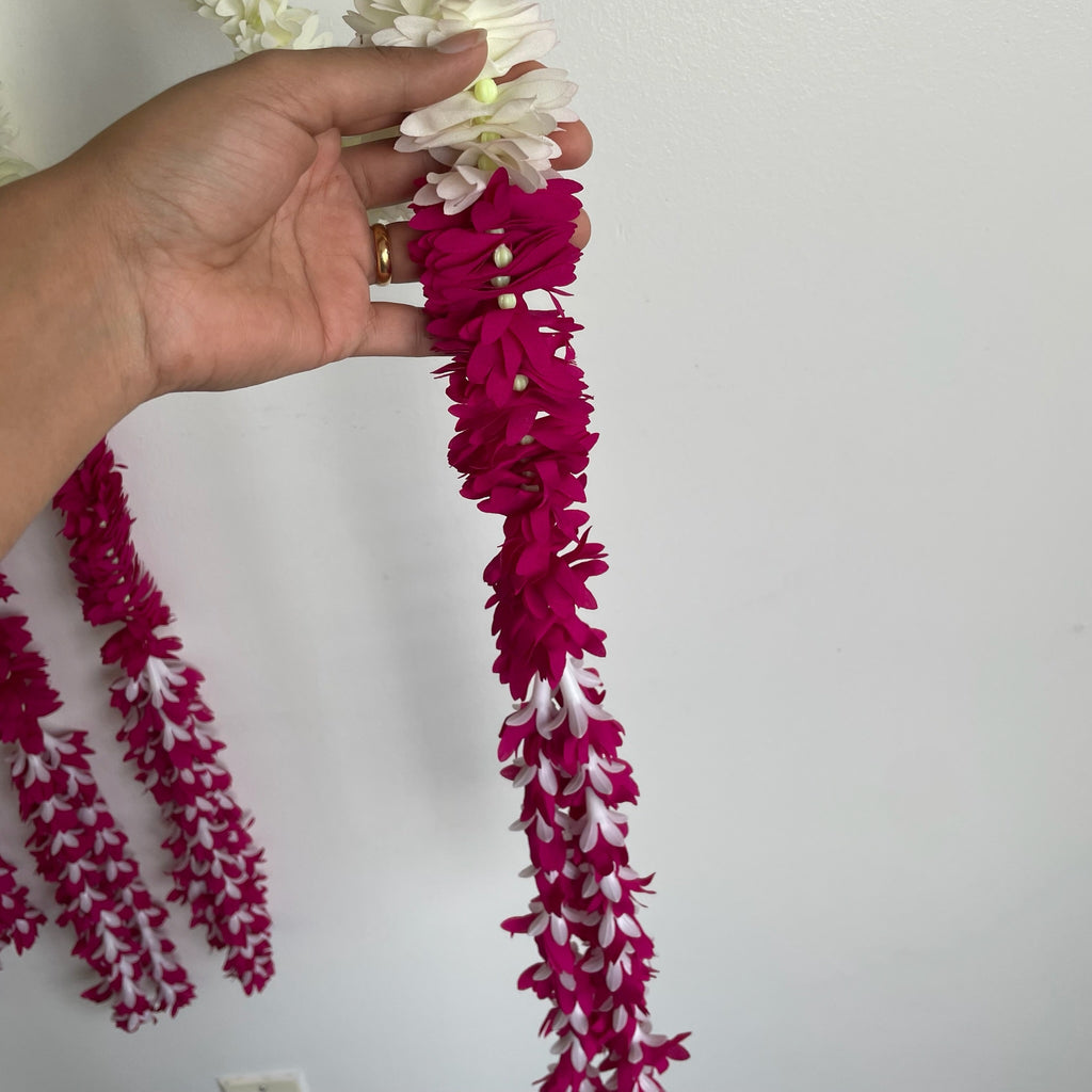 5ft white cloth flower with bottom color flowers