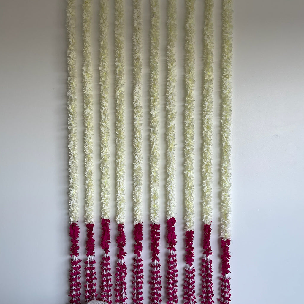 5ft white cloth flower with bottom color flowers