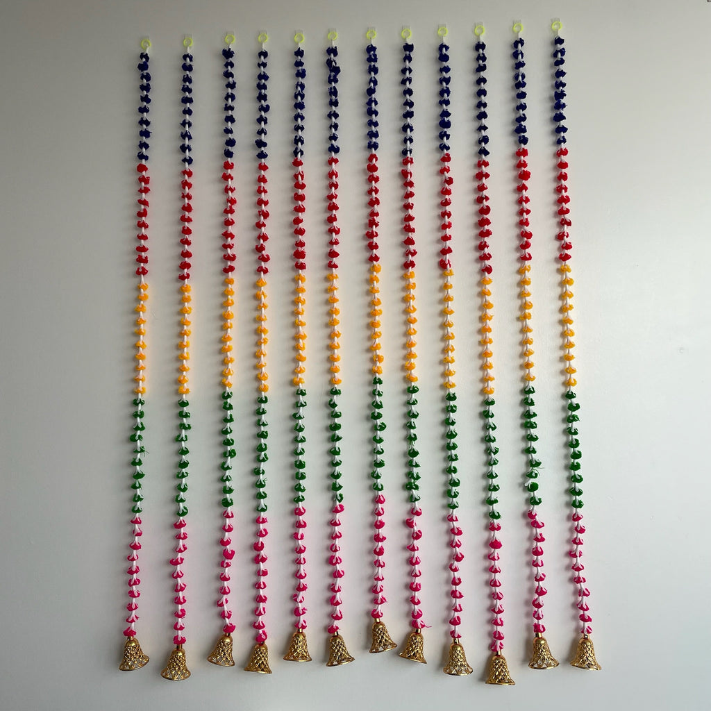 4.5ft multicolor pompom hanging