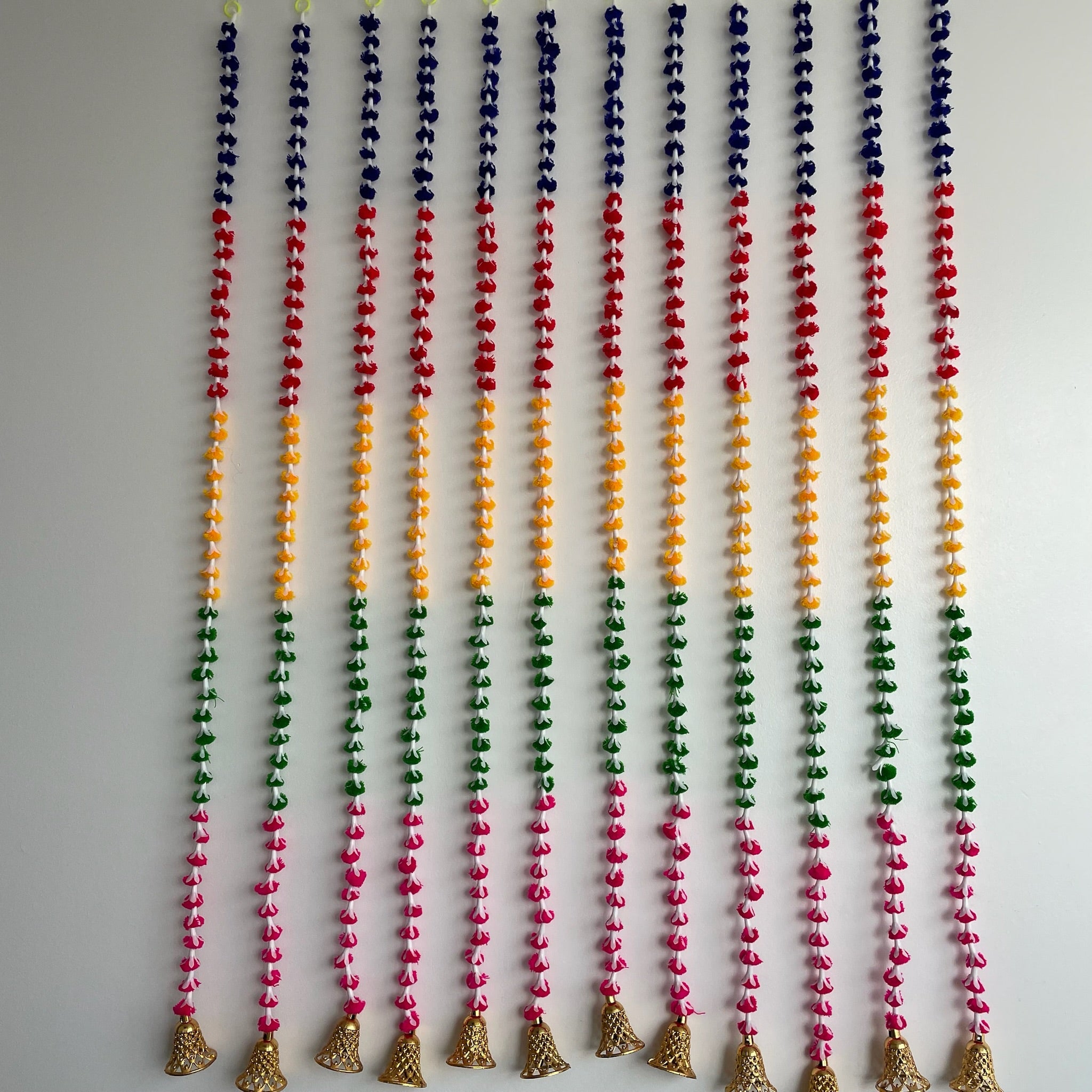 4.5ft multicolor pompom hanging
