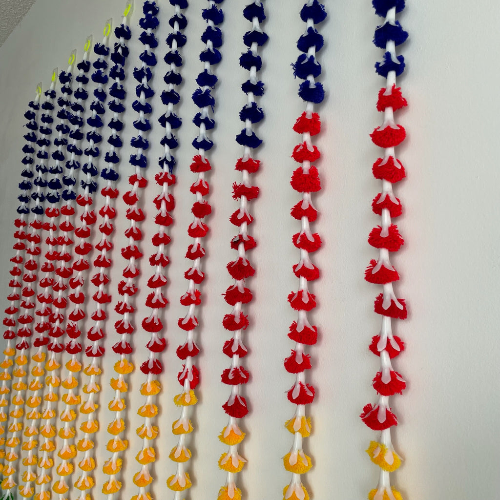 4.5ft multicolor pompom hanging