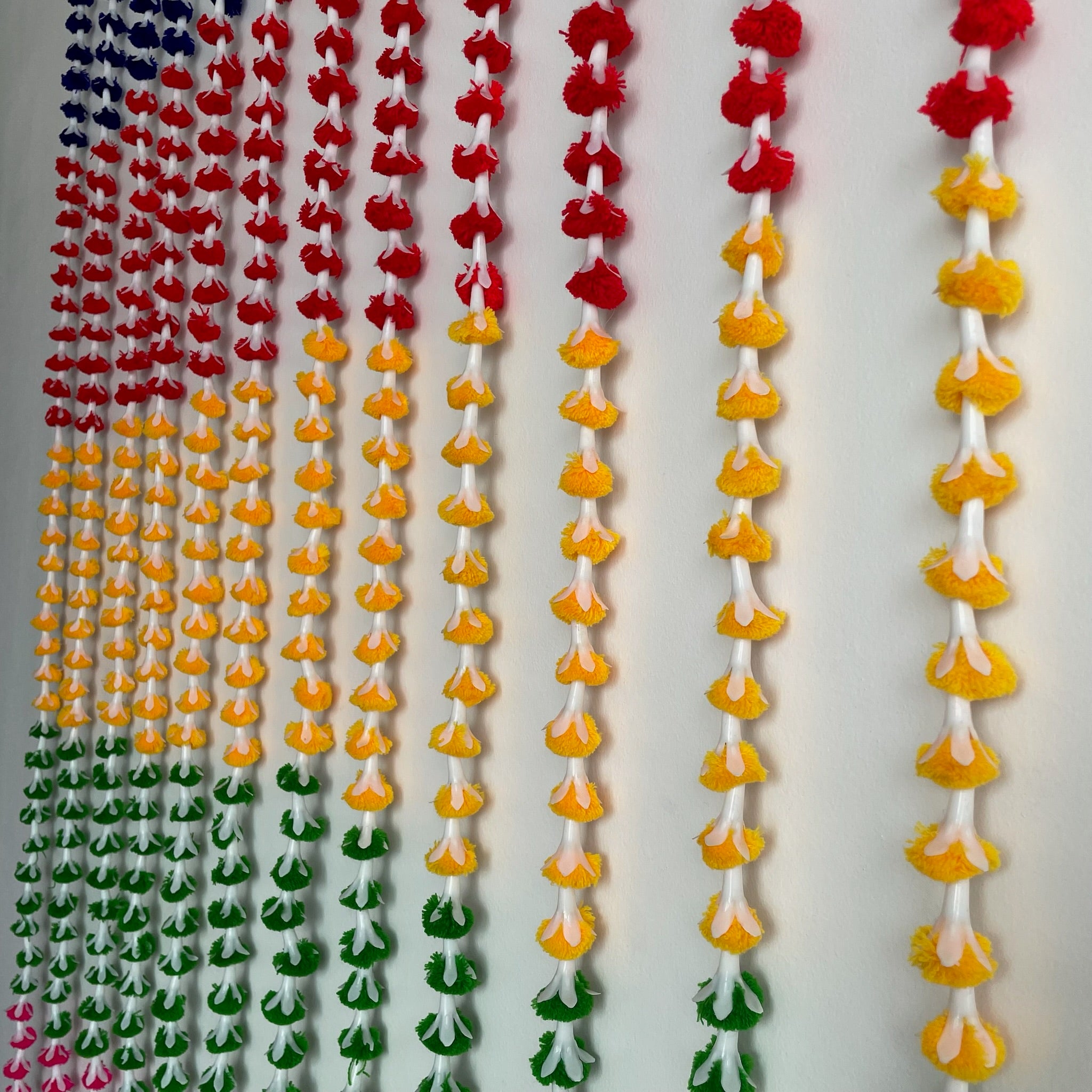 4.5ft multicolor pompom hanging