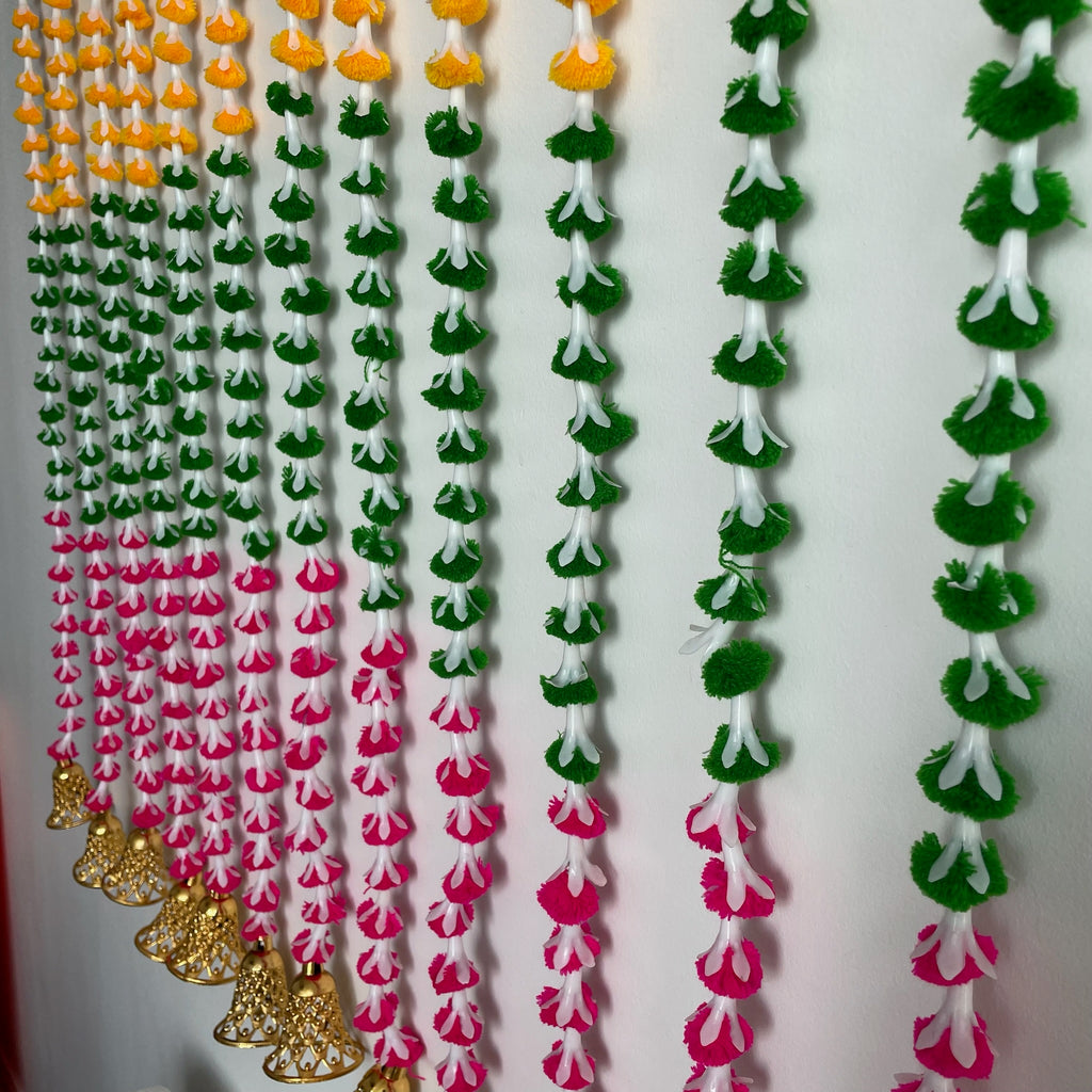 4.5ft multicolor pompom hanging