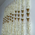 2.5ft white peony ice-cream cone hanging (white)