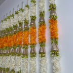 3ft 3 triangle gota beads with color flower hanging
