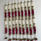 3ft 3 triangle gota beads with color flower hanging