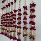 5 Triangle Gota Beads with Flowers